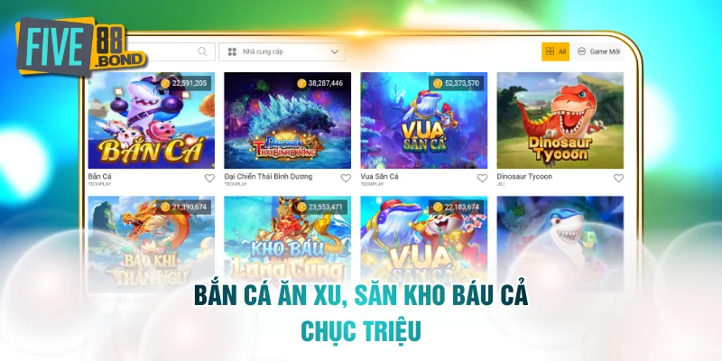Bắn cá ăn xu, săn kho báu cả chục triệu